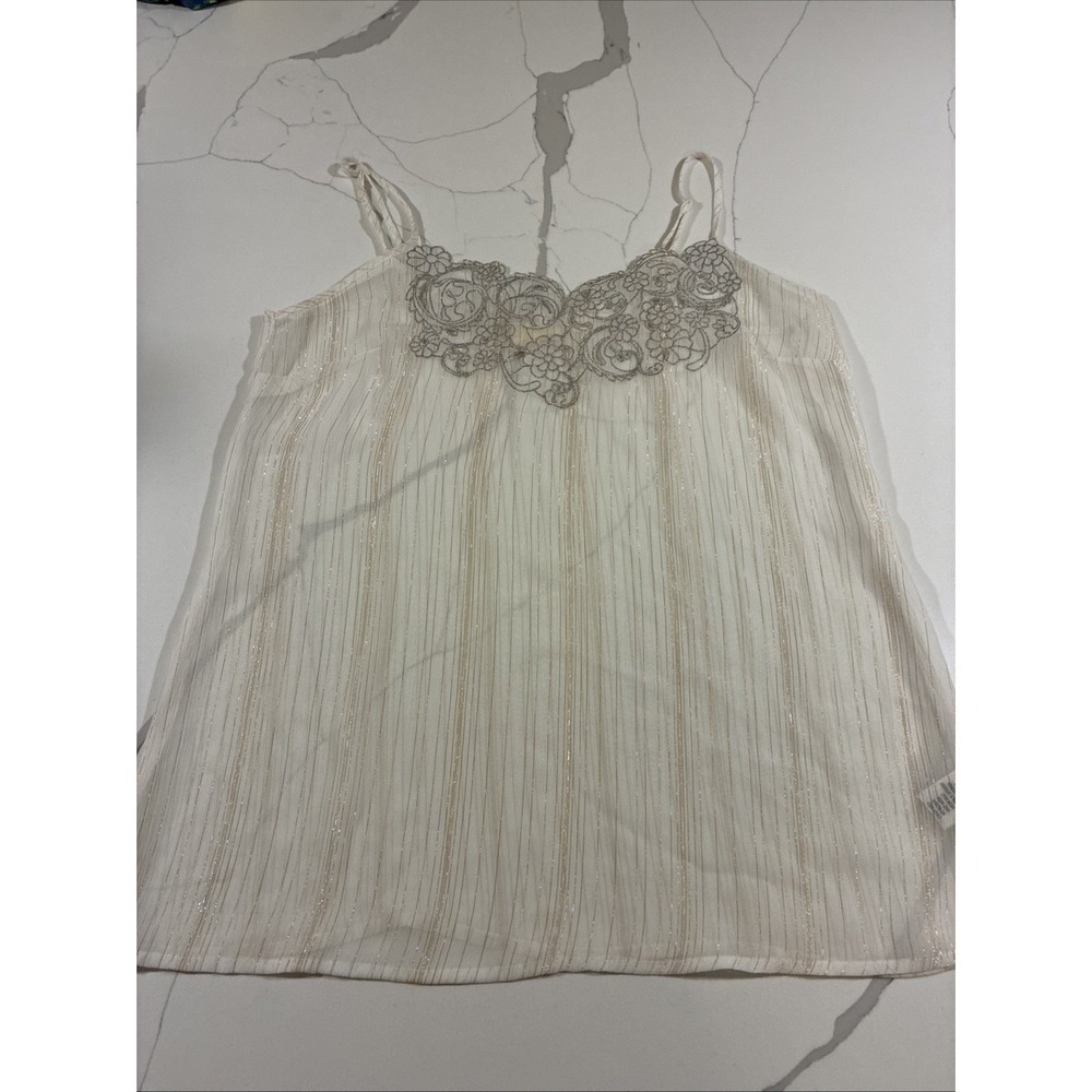 XXI Blouse Tank Sleeveless Sheer And Lace Women's Medium Size